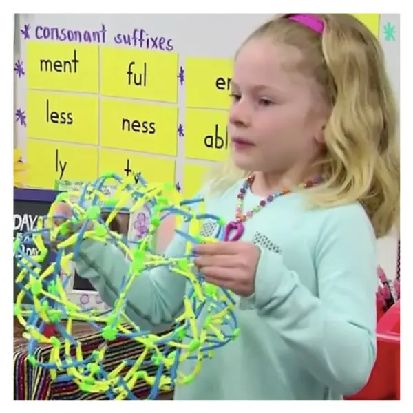 Girl using breathing ball