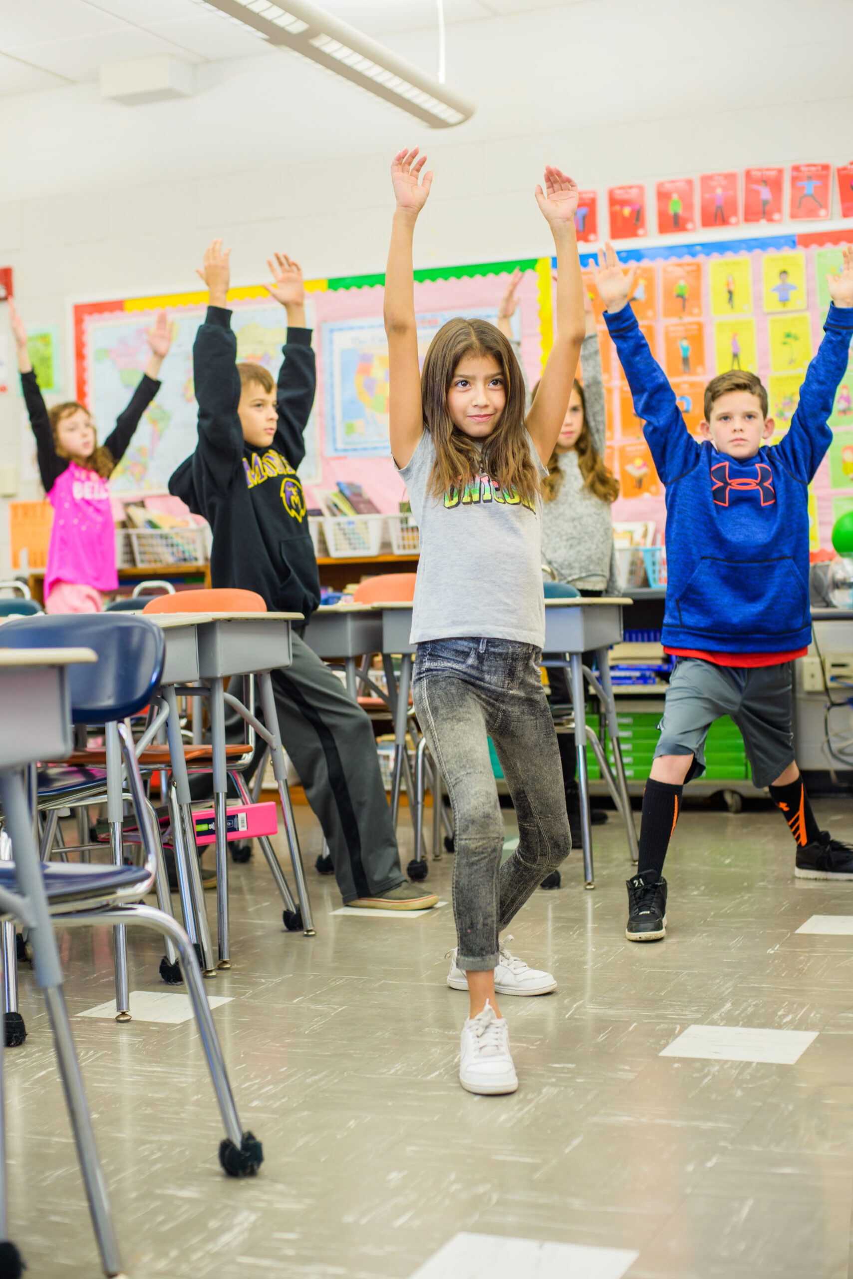 Kids participating in Yoga 4 Classrooms